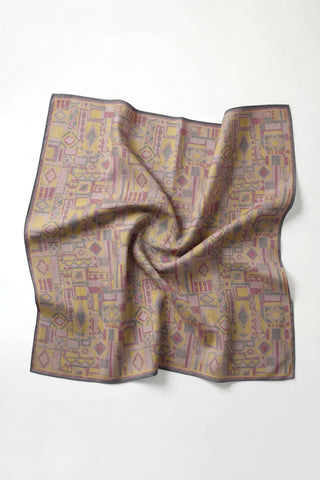 Soft Eşarp Geometrik Desen Pastel Pembe 90x90 - Soft Eşarp - | Silk Home