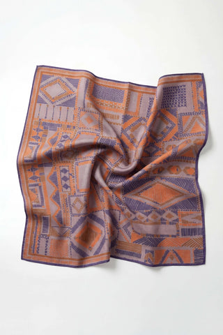 Soft Eşarp Geometrik Desen Pudra Vizon 90x90 - Soft Eşarp - | Silk Home