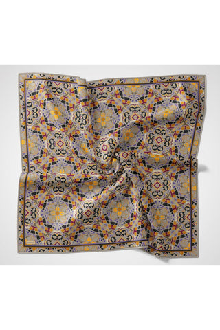 Soft Eşarp Geometrik Gri 90x90