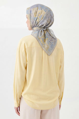 Soft Eşarp Geometrik Gümüş - Soft Eşarp - | Silk Home