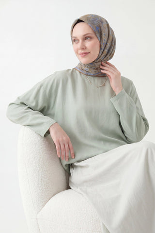 Soft Eşarp Geometrik Hardal - Soft Eşarp - | Silk Home