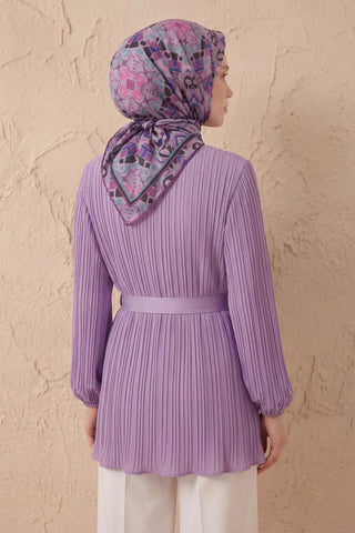 Soft Eşarp Geometrik Lila 90x90