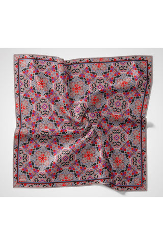 Soft Eşarp Geometrik Pudra Vizon 90x90