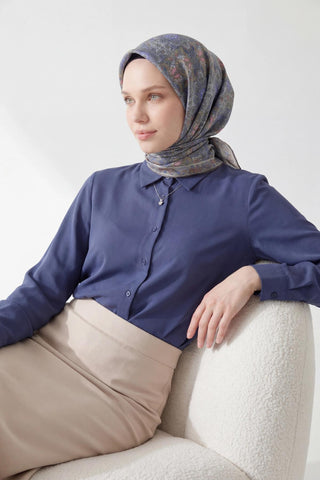 Soft Eşarp Gri 90x90 - Soft Eşarp - | Silk Home
