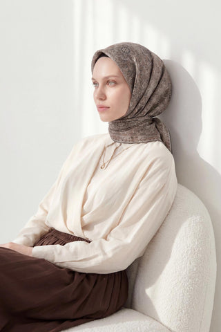Soft Eşarp Gri 90x90 - Soft Eşarp - | Silk Home