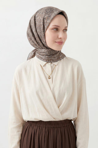 Soft Eşarp Gri 90x90 - Soft Eşarp - | Silk Home