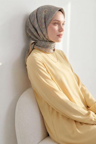 Soft Eşarp Koyu Gri 90x90 - Soft Eşarp - | Silk Home