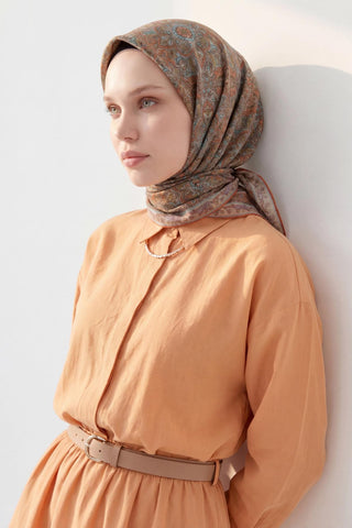 Soft Eşarp Koyu Vizon 90x90 - Soft Eşarp - | Silk Home