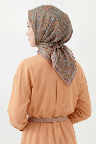 Soft Eşarp Koyu Vizon 90x90 - Soft Eşarp - | Silk Home