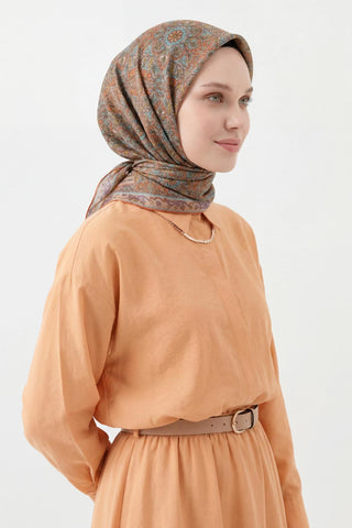 Soft Eşarp Koyu Vizon 90x90 - Soft Eşarp - | Silk Home