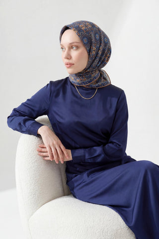 Soft Eşarp Lacivert 90x90 - Soft Eşarp - | Silk Home