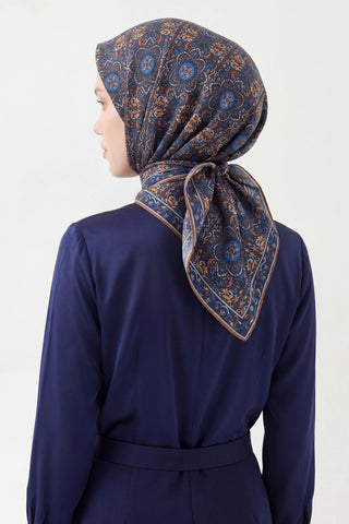 Soft Eşarp Lacivert 90x90 - Soft Eşarp - | Silk Home
