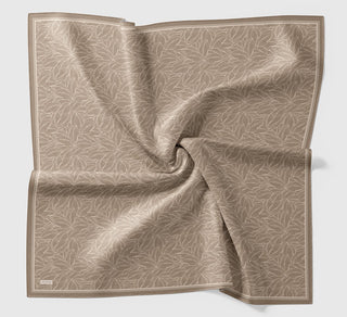 Soft Eşarp Leaf Pattern Açık Vizon - Soft Eşarp - | Silk Home