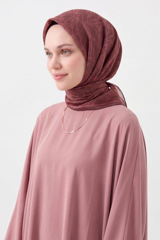 Soft Eşarp Leaf Pattern Gülkurusu - Soft Eşarp - | Silk Home
