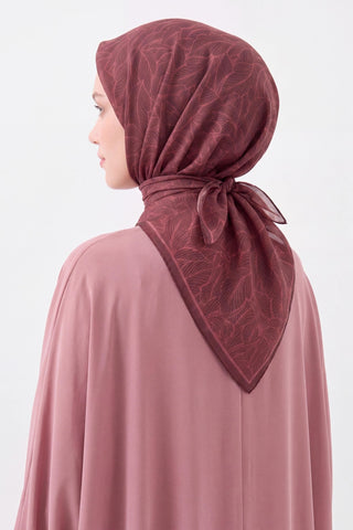 Soft Eşarp Leaf Pattern Gülkurusu - Soft Eşarp - | Silk Home