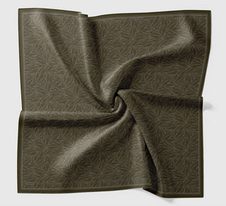 Soft Eşarp Leaf Pattern Haki - Soft Eşarp - | Silk Home