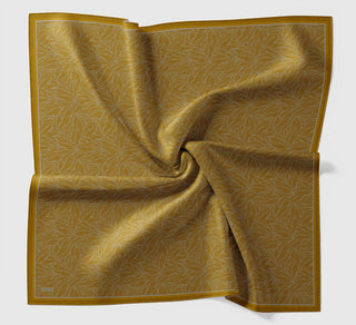 Soft Eşarp Leaf Pattern Hardal - Soft Eşarp - | Silk Home