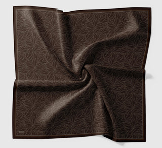 Soft Eşarp Leaf Pattern Kahverengi - Soft Eşarp - | Silk Home