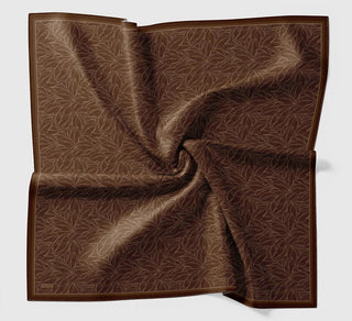 Soft Eşarp Leaf Pattern Kiremit - Soft Eşarp - | Silk Home