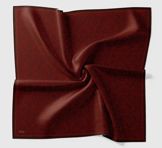 Soft Eşarp Leaf Pattern Kiremit Bordo - Soft Eşarp - | Silk Home