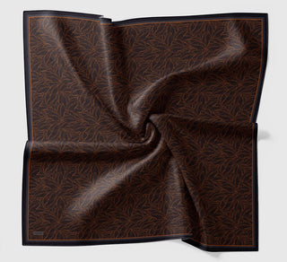 Soft Eşarp Leaf Pattern Koyu Füme - Soft Eşarp - | Silk Home