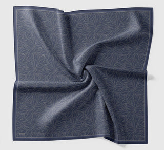 Soft Eşarp Leaf Pattern Mavi - Soft Eşarp - | Silk Home