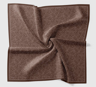 Soft Eşarp Leaf Pattern Mocha Mousse - Soft Eşarp - | Silk Home
