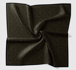 Soft Eşarp Leaf Pattern Orman Yeşili - Soft Eşarp - | Silk Home