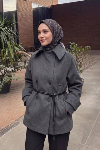 Soft Eşarp Leaf Pattern Siyah - Soft Eşarp - | Silk Home