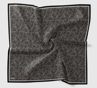 Soft Eşarp Leaf Pattern Siyah - Soft Eşarp - | Silk Home