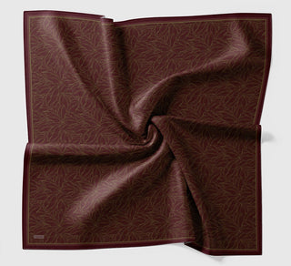 Soft Eşarp Leaf Pattern Vişne - Soft Eşarp - | Silk Home