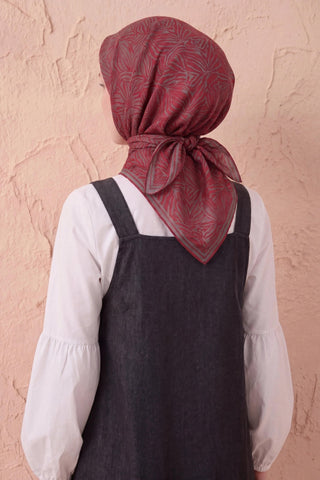 Soft Eşarp Lina Flora Bordo 90x90 - Soft Eşarp - | Silk Home