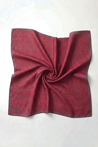 Soft Eşarp Lina Flora Bordo 90x90 - Soft Eşarp - | Silk Home