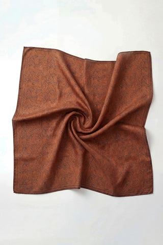 Soft Eşarp Lina Flora Karamel 90x90 - Soft Eşarp - | Silk Home