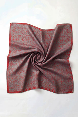 Soft Eşarp Lina Flora Kiremit Kırmızı 90x90 - Soft Eşarp - | Silk Home