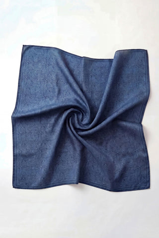 Soft Eşarp Lina Flora Koyu Indigo 90x90 - Soft Eşarp - | Silk Home