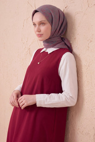 Soft Eşarp Lina Flora Mavi Gri 90x90 - Soft Eşarp - | Silk Home