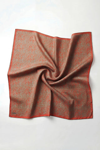Soft Eşarp Lina Flora Mercan 90x90 - Soft Eşarp - | Silk Home