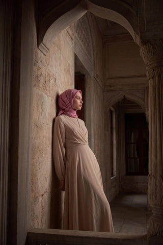 Soft Eşarp Lina Flora Pembe 90x90 - Soft Eşarp - | Silk Home