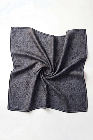 Soft Eşarp Lina Flora Siyah Beyaz 90x90 - Soft Eşarp - | Silk Home