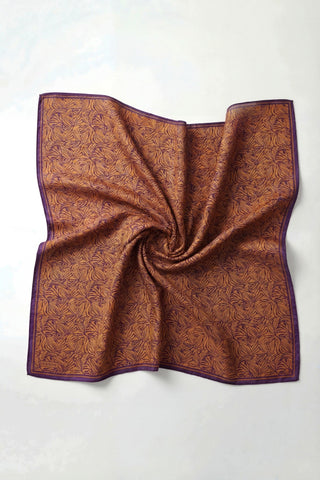 Soft Eşarp Lina Flora Taba 90x90 - Soft Eşarp - | Silk Home
