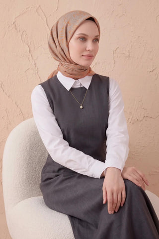 Soft Eşarp Lina Flora Turuncu 90x90 - Soft Eşarp - | Silk Home