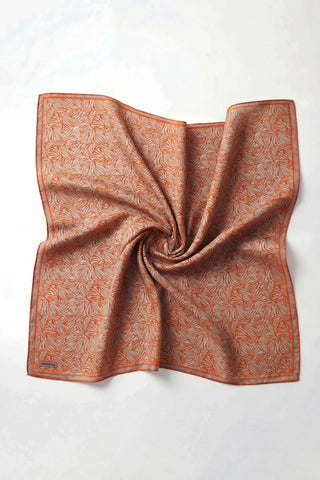 Soft Eşarp Lina Flora Turuncu 90x90 - Soft Eşarp - | Silk Home