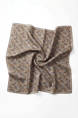 Soft Eşarp Melodi Desen Açık Füme 90x90