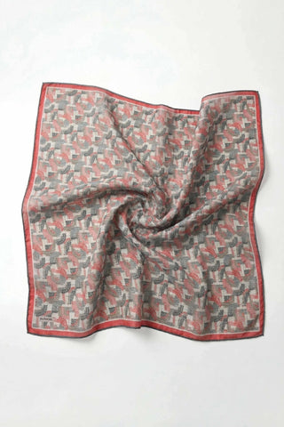Soft Eşarp Melodi Desen Açık Kırmızı 90x90 - Soft Eşarp - | Silk Home