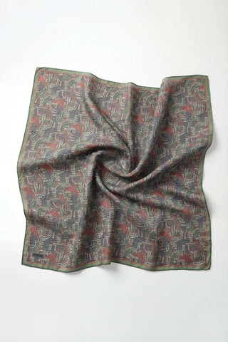 Soft Eşarp Melodi Desen Açık Yeşil 90x90 - Soft Eşarp - | Silk Home