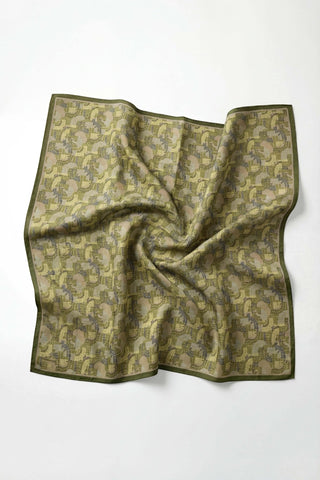 Soft Eşarp Melodi Desen Çimen Yeşili 90x90 - Soft Eşarp - | Silk Home