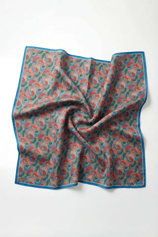 Soft Eşarp Melodi Desen Gök Mavi 90x90 - Soft Eşarp - | Silk Home