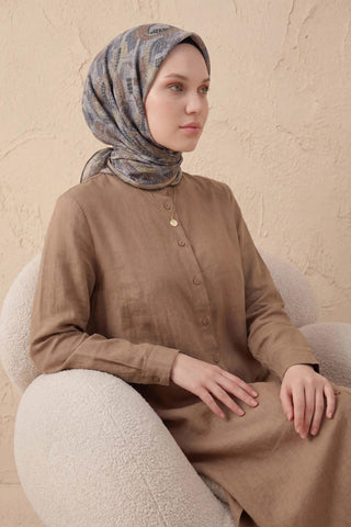 Soft Eşarp Melodi Desen Indigo 90x90