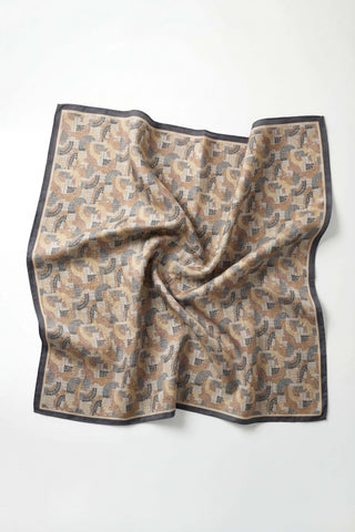 Soft Eşarp Melodi Desen Indigo 90x90 - Soft Eşarp - | Silk Home